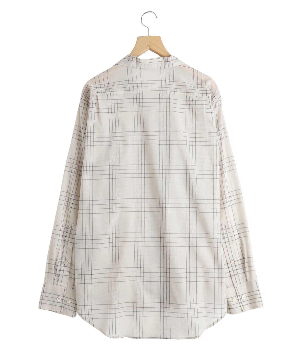 OPEN COLLAR L/S SHIRT -60/1 ORGANIC COTTON HIGH TWISTED LOAN