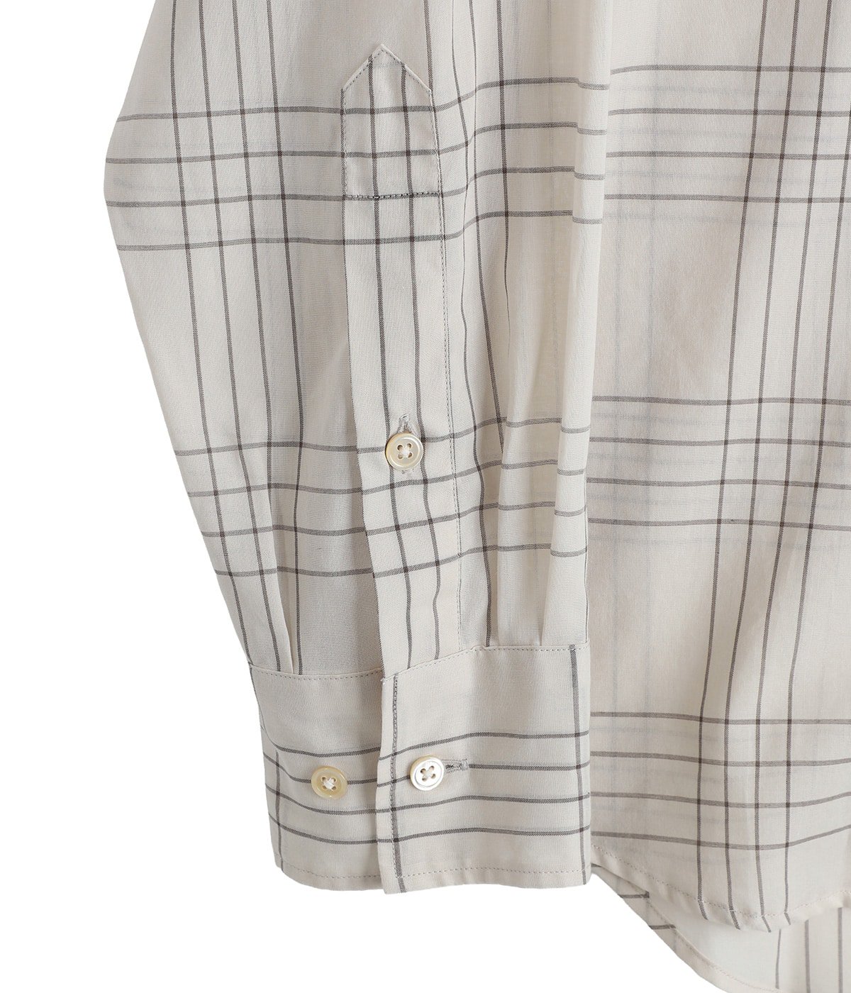 OPEN COLLAR L/S SHIRT -60/1 ORGANIC COTTON HIGH TWISTED LOAN