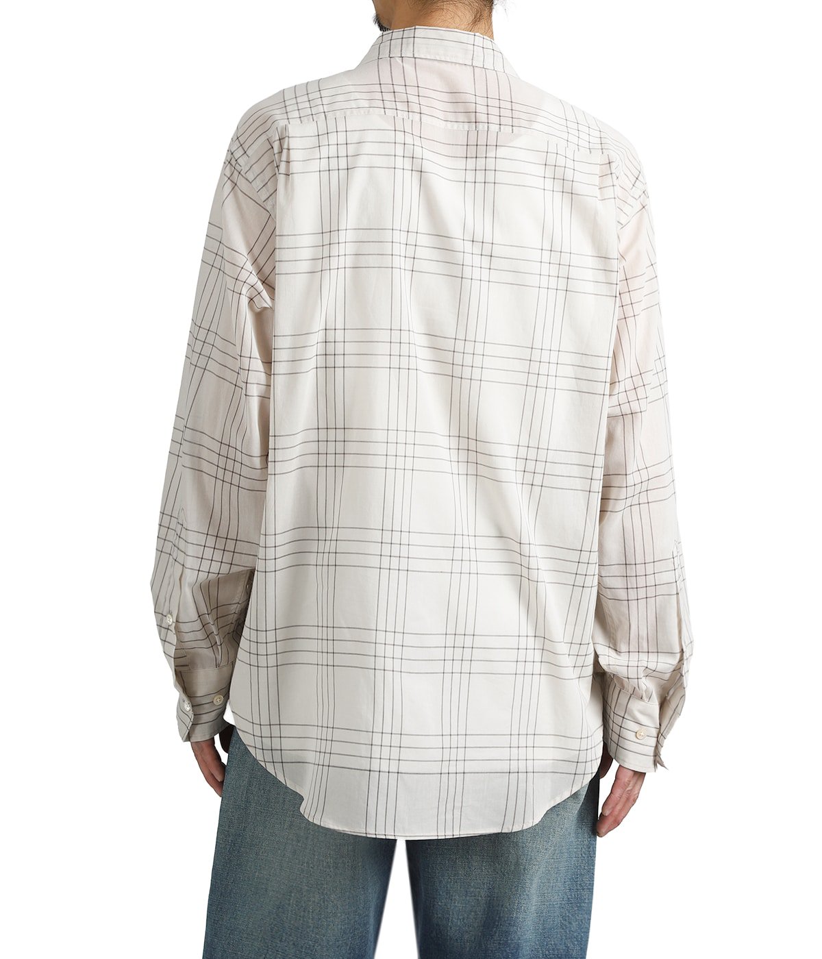 OPEN COLLAR L/S SHIRT -60/1 ORGANIC COTTON HIGH TWISTED LOAN