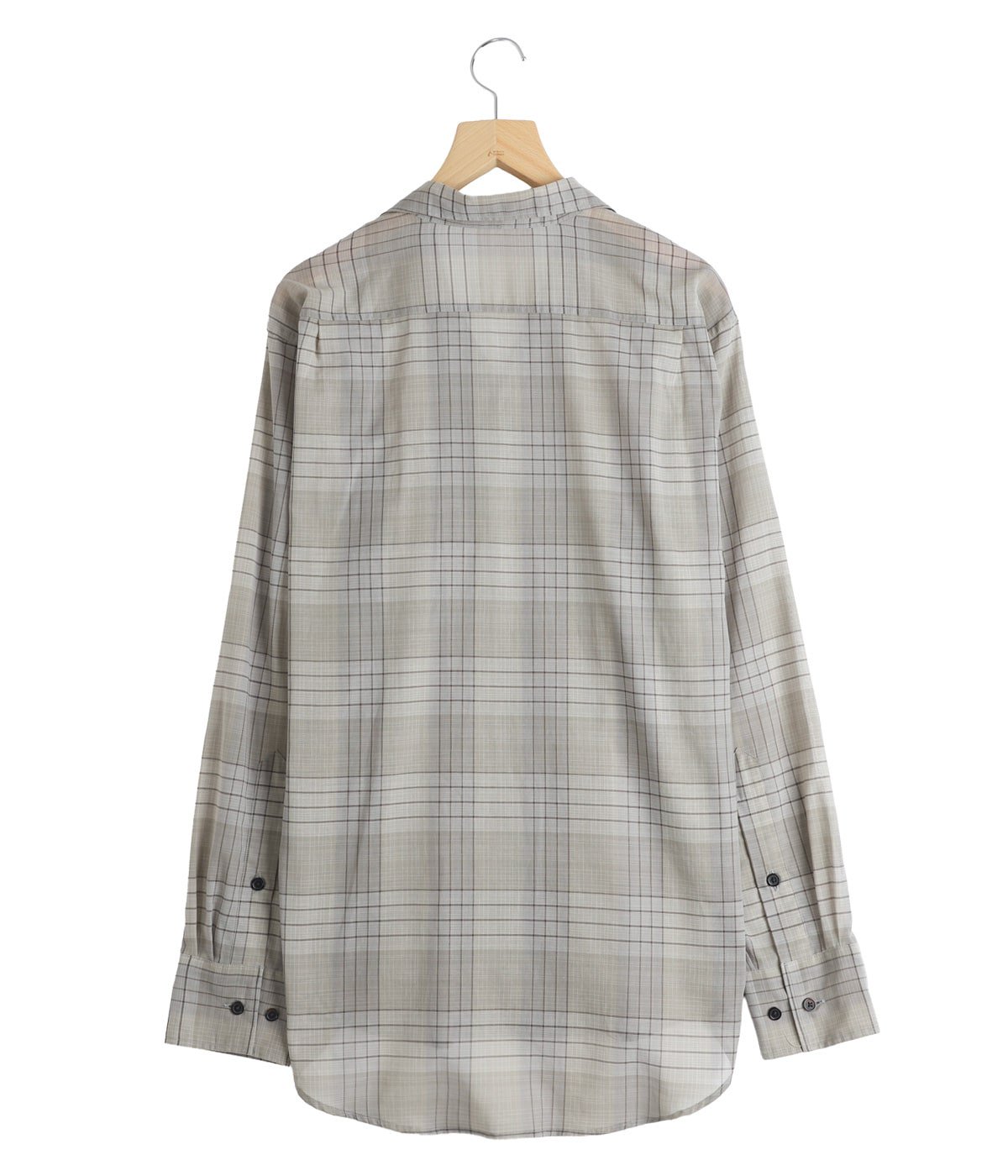 OPEN COLLAR L/S SHIRT -60/1 ORGANIC COTTON HIGH TWISTED LOAN