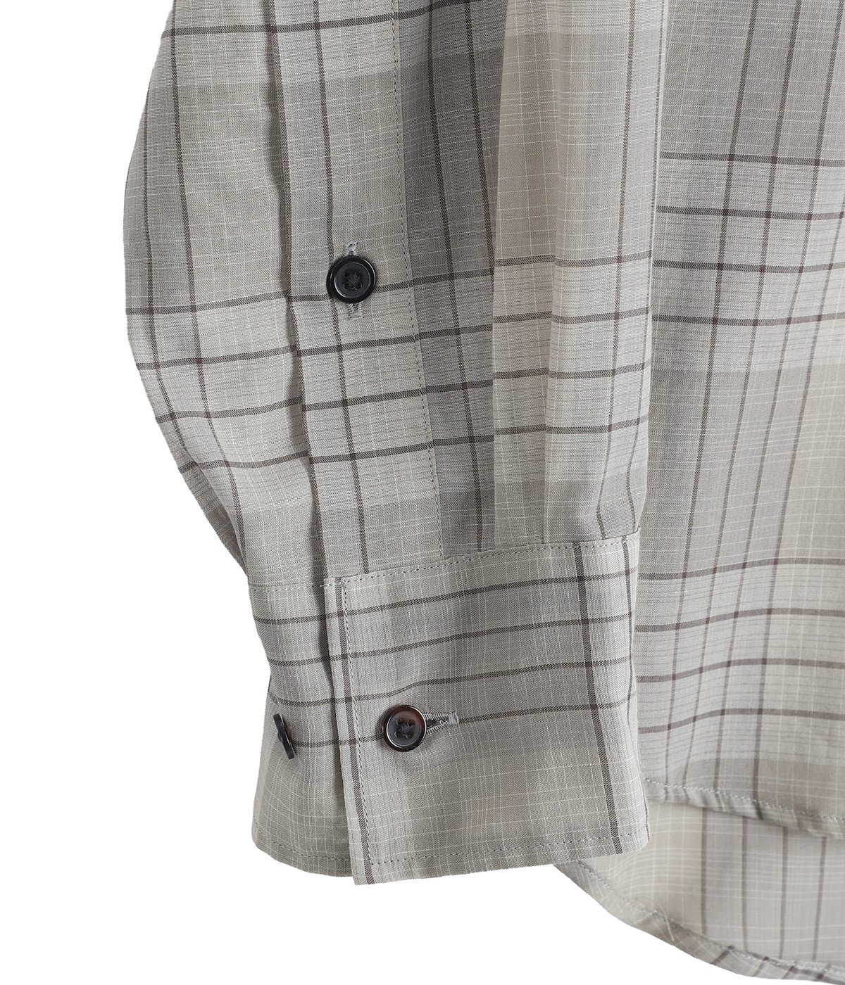 OPEN COLLAR L/S SHIRT -60/1 ORGANIC COTTON HIGH TWISTED LOAN