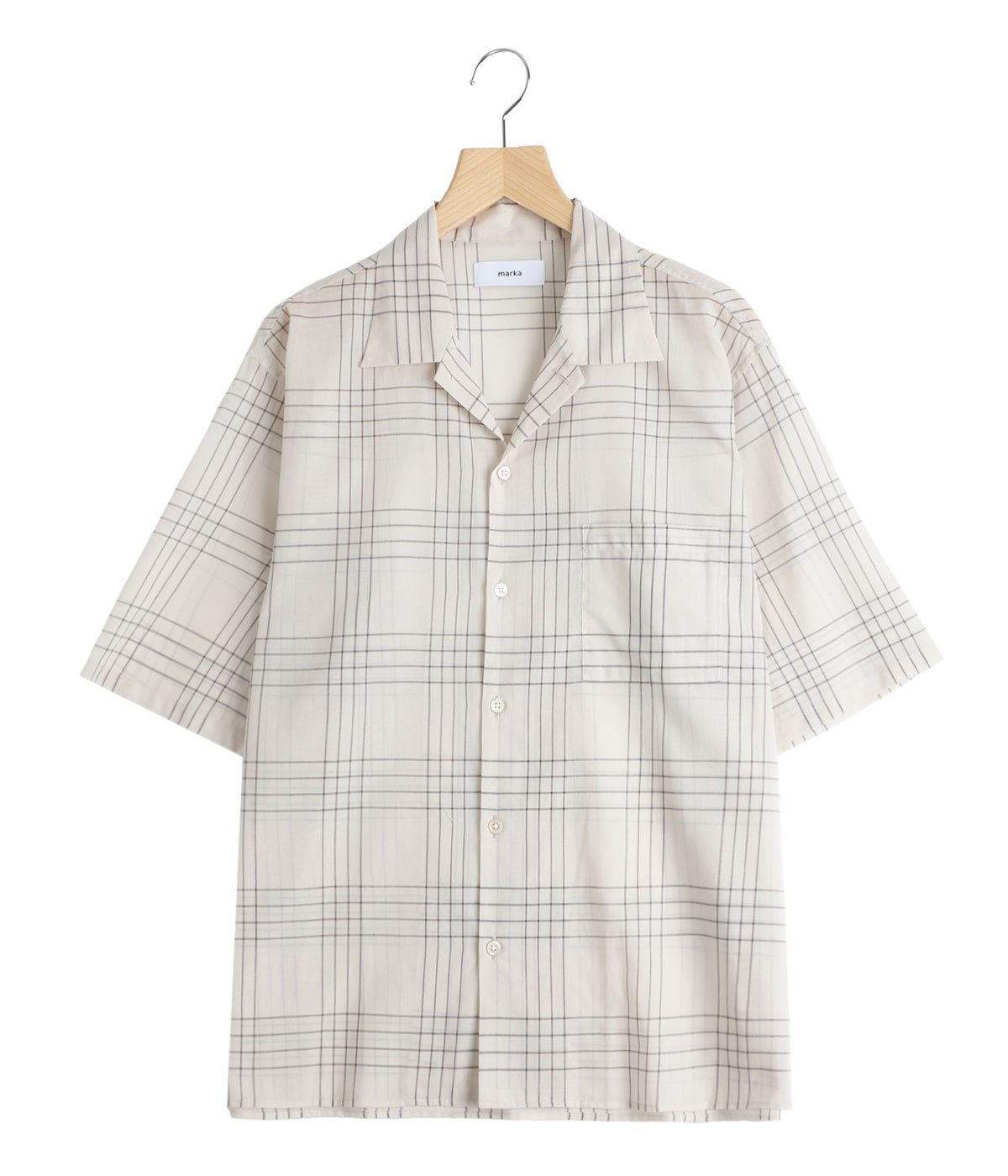 OPEN COLLAR S/S SHIRT -60/1 ORGANIC COTTON HIGH TWISTED LOAN