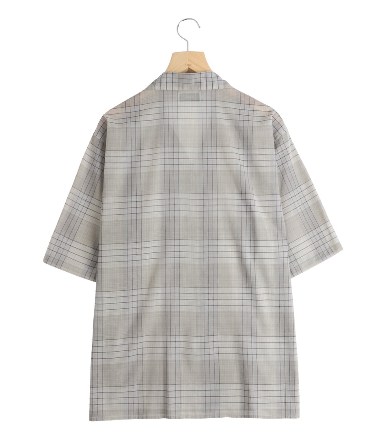 OPEN COLLAR S/S SHIRT -60/1 ORGANIC COTTON HIGH TWISTED LOAN