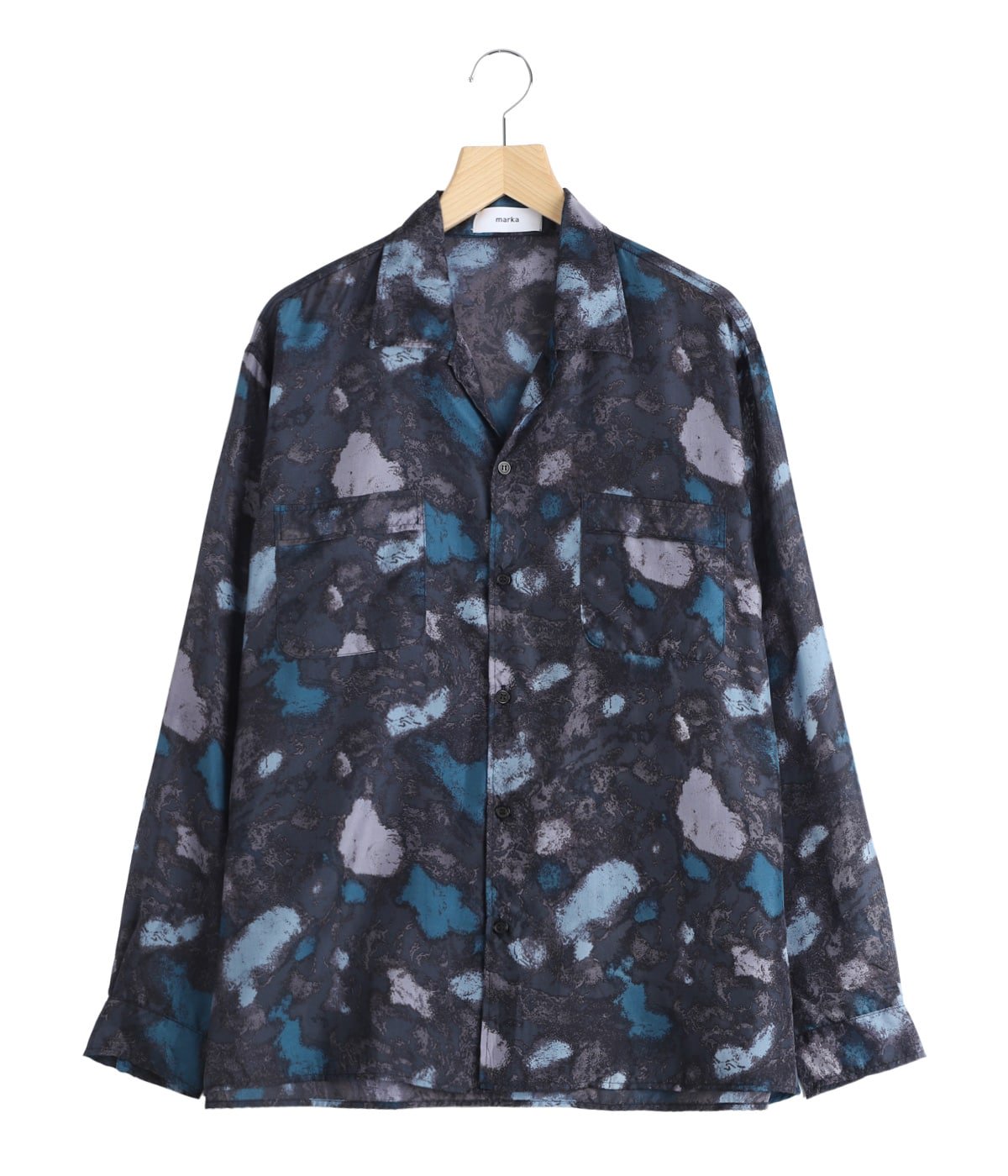SILK OPEN COLLAR L/S SHIRT -HABUTAE SILK- | marka(マーカ