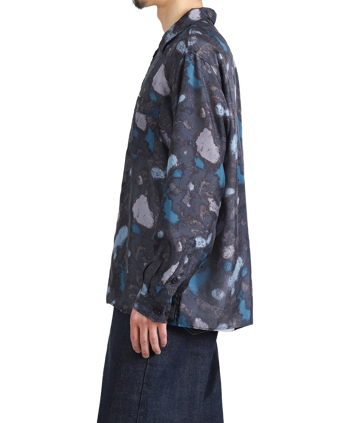 SILK OPEN COLLAR L/S SHIRT -HABUTAE SILK- | marka(マーカ
