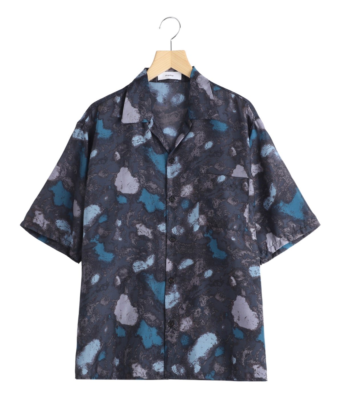 SILK OPEN COLLAR S/S SHIRT -HABUTAE SILK- | marka(マーカ