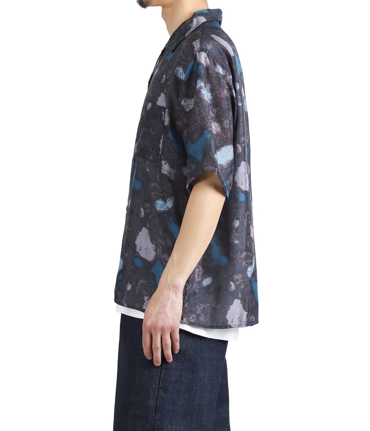 SILK OPEN COLLAR S/S SHIRT -HABUTAE SILK- | marka(マーカ