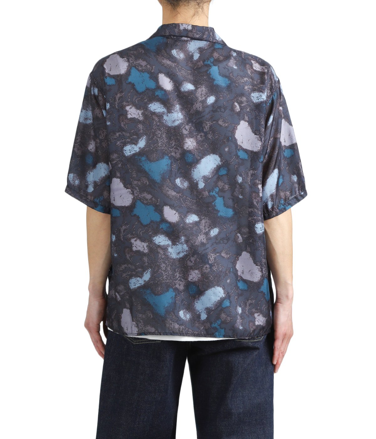 SILK OPEN COLLAR S/S SHIRT -HABUTAE SILK- | marka(マーカ
