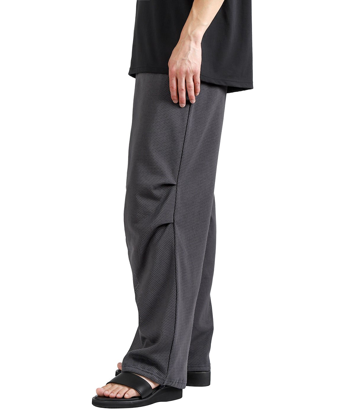 KNEE TUCK PANTS -40/2 ORGANIC COTTON MESH- | marka(マーカ
