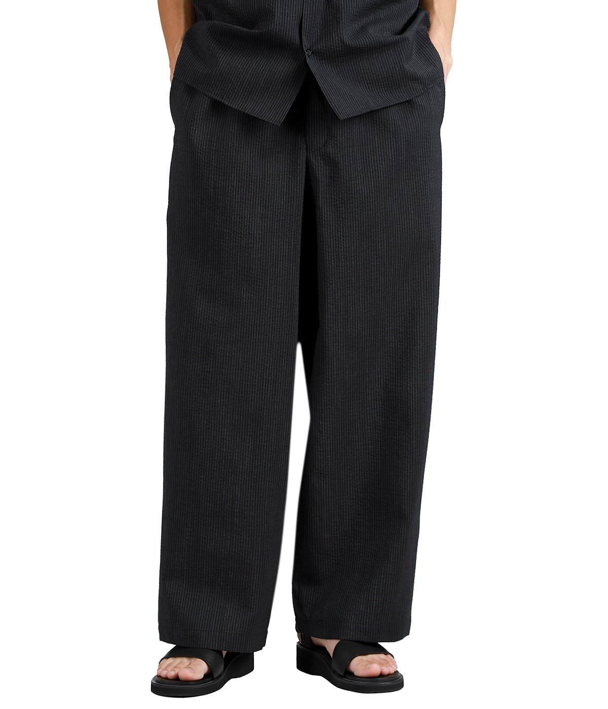WIDE CYLINDER FIT EASY PANT -WOOL SEERSUCKER- | marka(マーカ