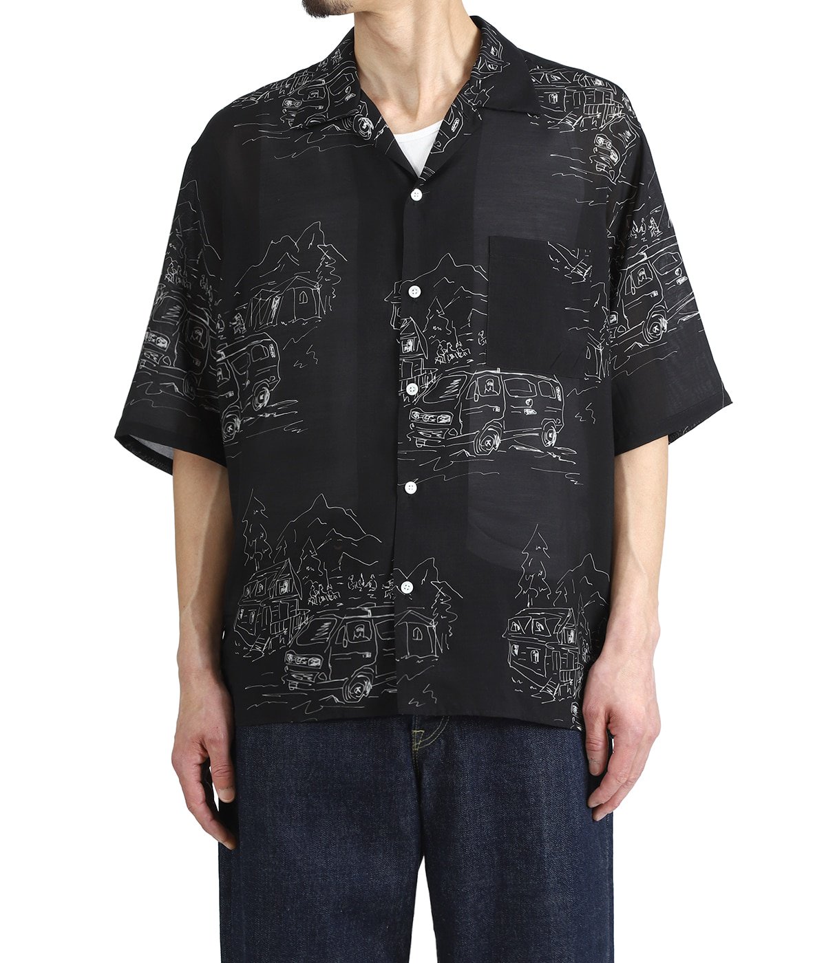 OPEN COLLAR S/S SHIRT -CUPRO SILK LAWN- | marka(マーカ) / トップス
