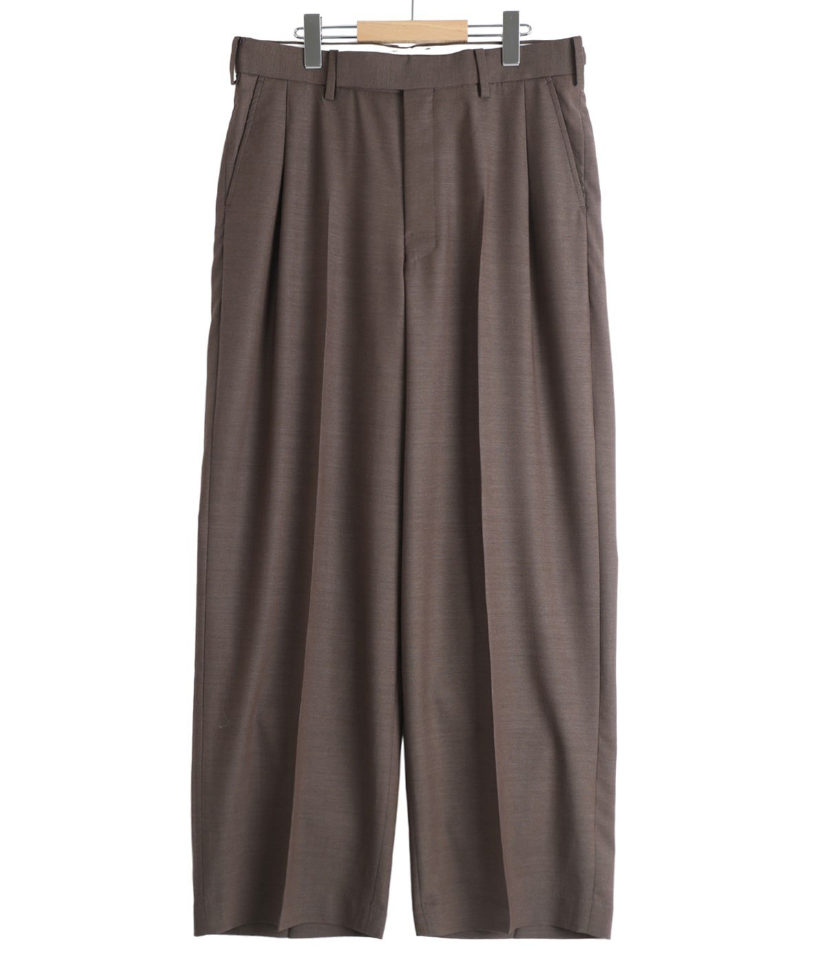 ONE TUCK WIDE TROUSERS -WOOL HIGH TWIST TROPICAL- | marka(マーカ