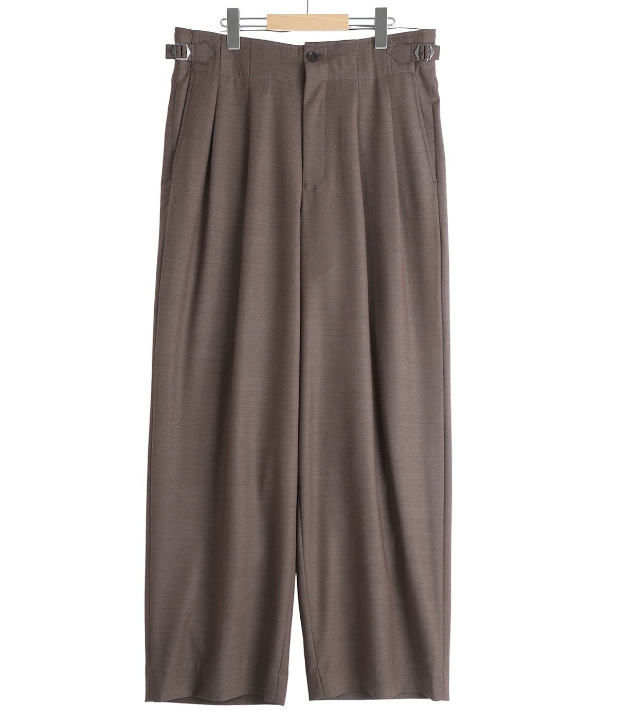 TWO TUCK MILITARY TROUSERS -WOOL HIGH TWIST TROPICAL- | marka