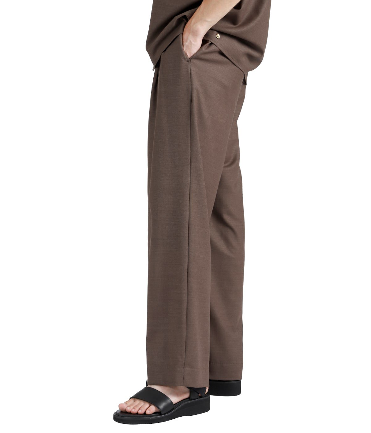 TWO TUCK MILITARY TROUSERS -WOOL HIGH TWIST TROPICAL- | marka