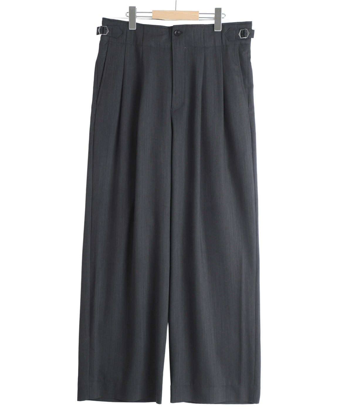 marka TWO TUCK MILITARY TROUSERS グレー M TWO TUCK MILITARY TROUSERS -WOOL HIGH TWIST TROPICAL- | marka