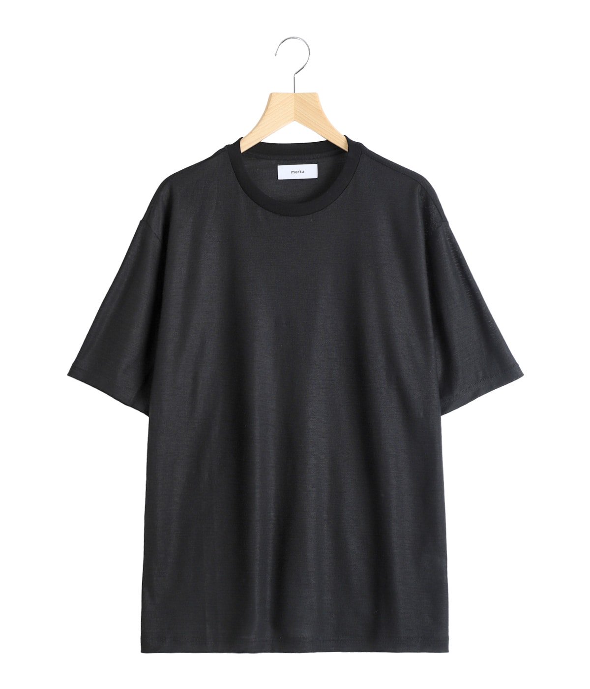 immatereal イマテリアルcrew neck カットソー デレス 黒 CREW NECK TEE -RAMIE KNIT- | marka(マーカ) / トップス カットソー