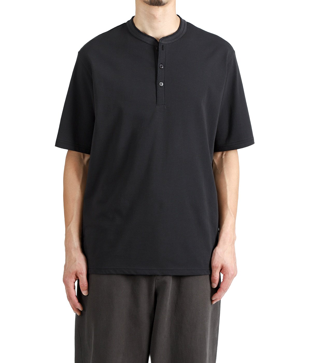 HENLEY NECK TEE -ORGANIC COTTON OPEN-END YARN KNIT- | marka(マーカ