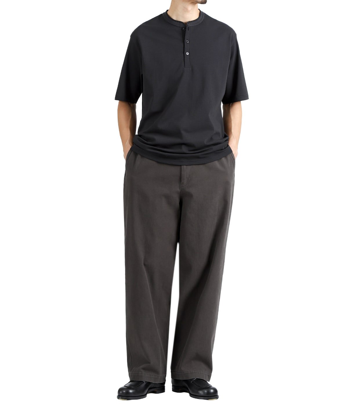 HENLEY NECK TEE -ORGANIC COTTON OPEN-END YARN KNIT- | marka(マーカ