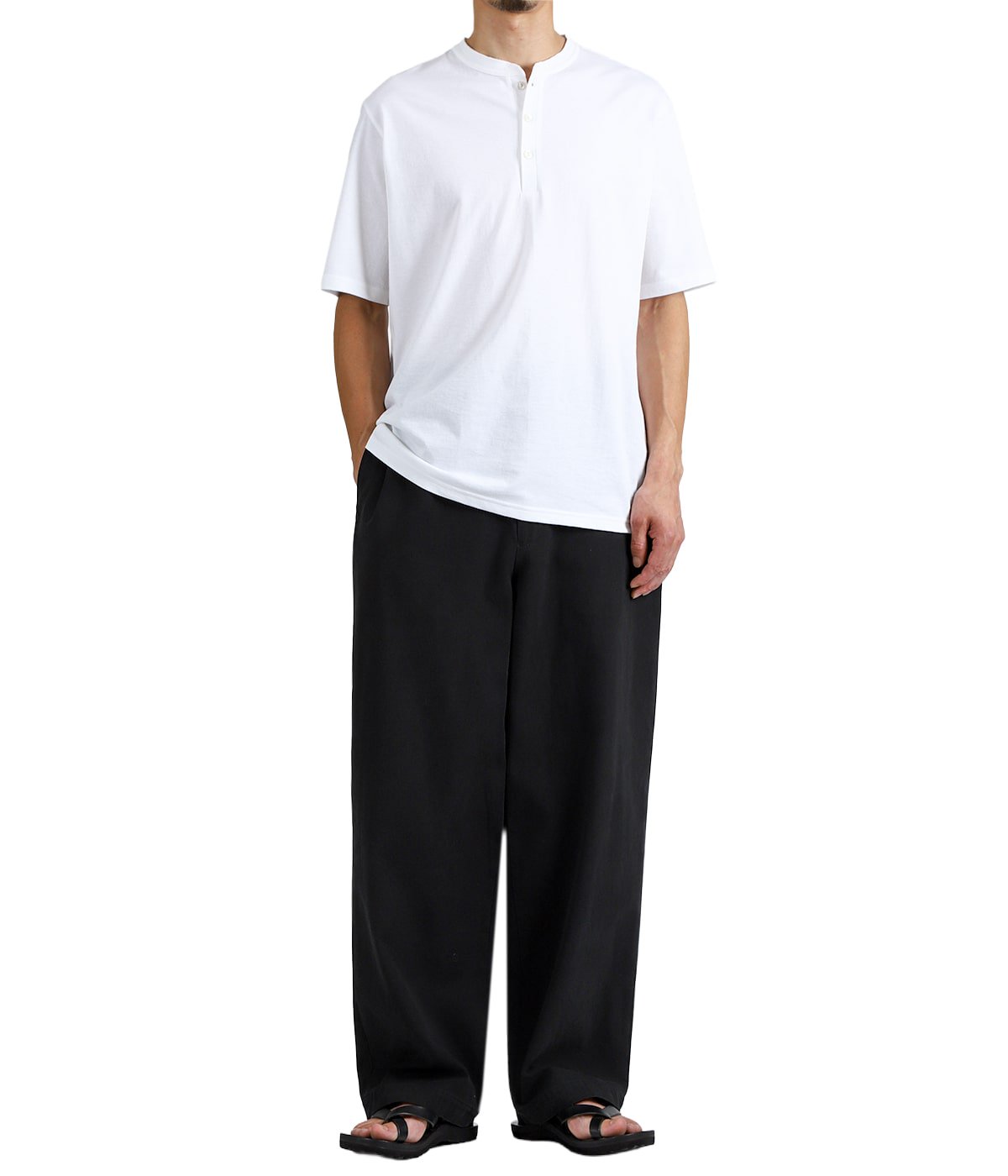 HENLEY NECK TEE -ORGANIC COTTON OPEN-END YARN KNIT- | marka(マーカ