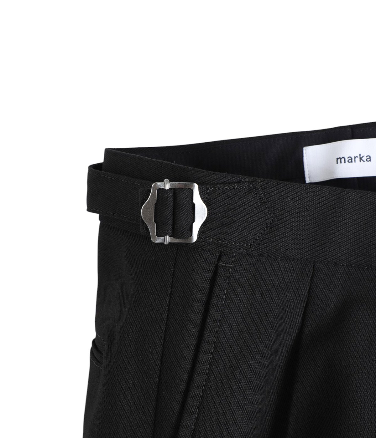 TWO TUCK CROPPED TROUSERS -ORGANIC COTTON GABARDINE- | marka