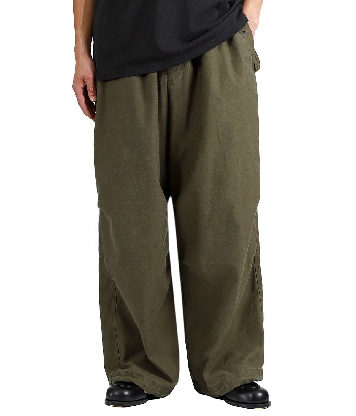 WIDE OVER PANTS -ORGANIC COTTON BACK SATIN- | marka(マーカ