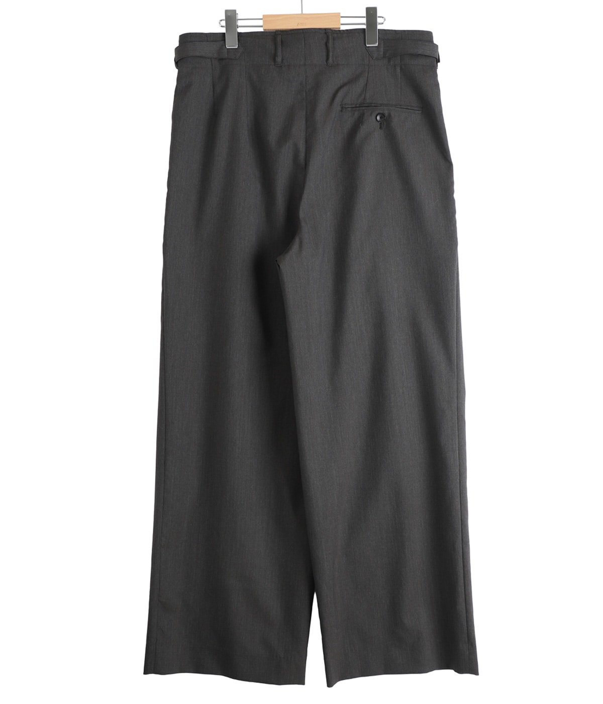 DOUBLE PLEATED MILITARY TROUSERS -2/60 WOOL TROPICAL MELANGE