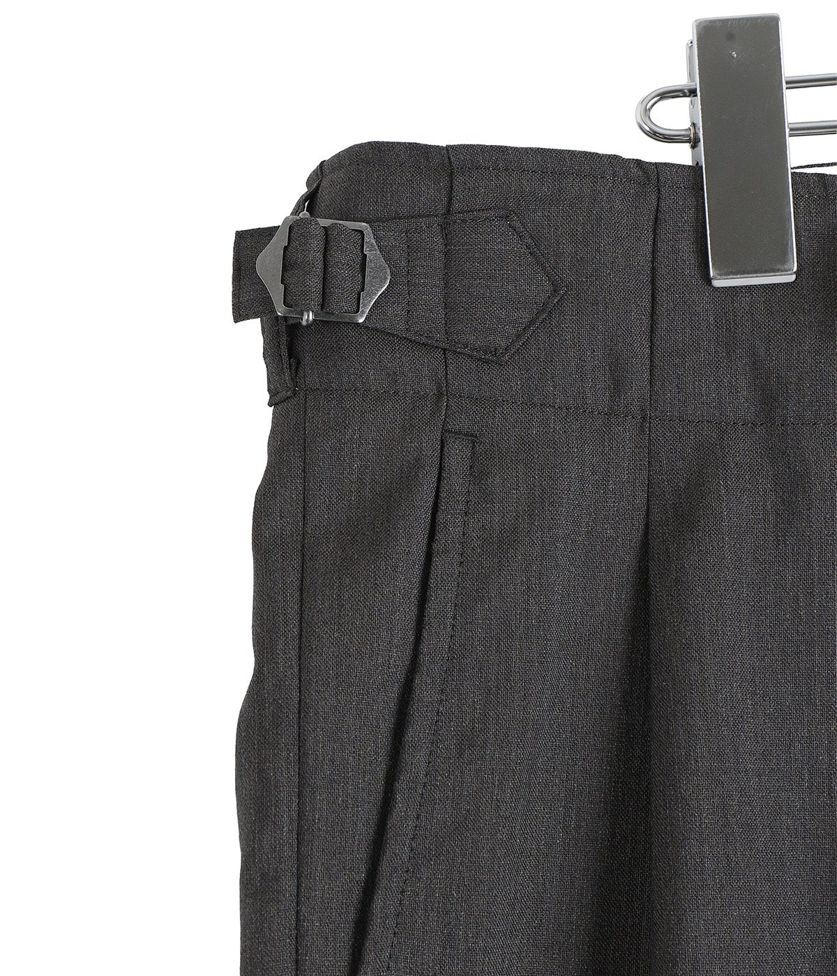 DOUBLE PLEATED MILITARY TROUSERS -2/60 WOOL TROPICAL MELANGE