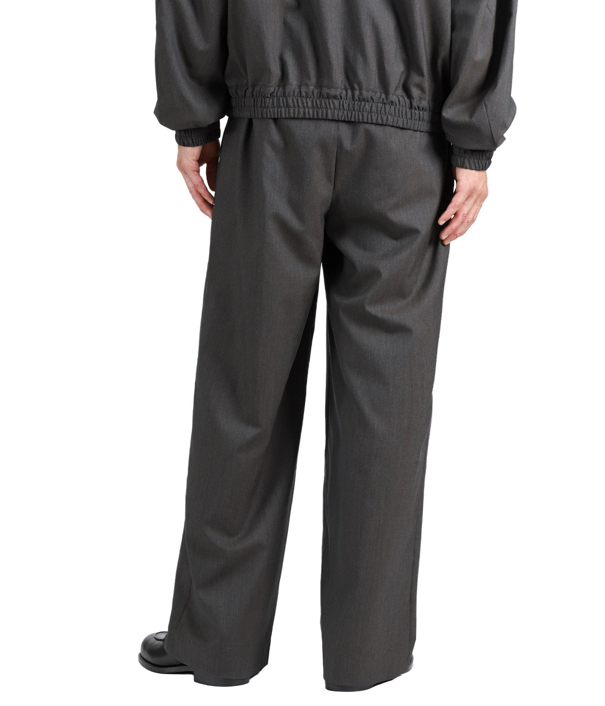 DOUBLE PLEATED MILITARY TROUSERS -2/60 WOOL TROPICAL MELANGE