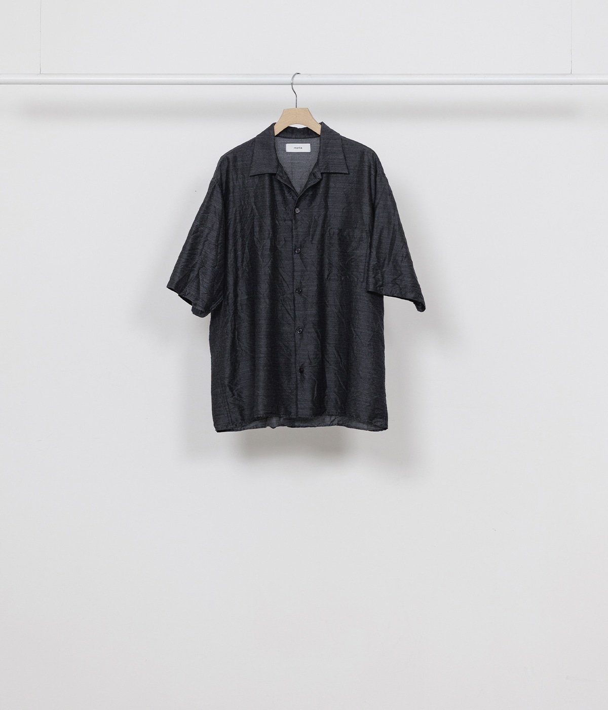 予約】OPEN COLLAR S/S SHIRT -SILK/WOOL FEATHER TWILL- | marka