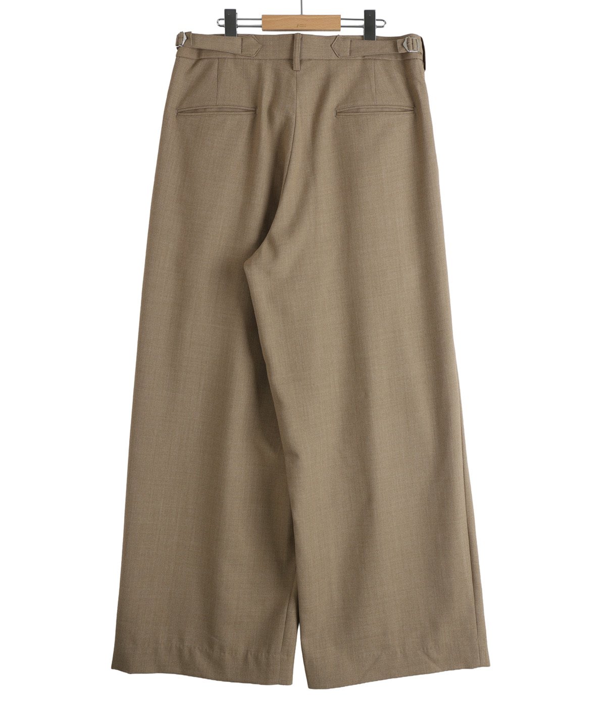 DOUBLE PLEATED BAGGY TROUSERS -RECYCLED POLYESTER WOOL GABARDINE