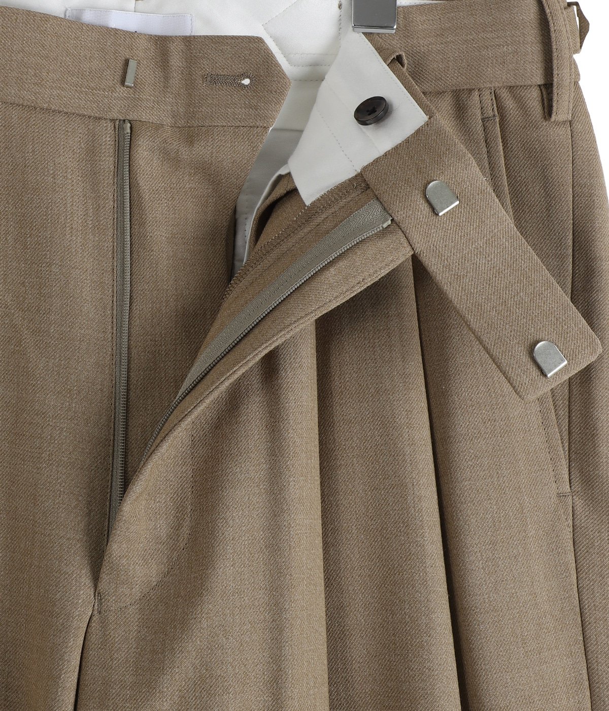 DOUBLE PLEATED BAGGY TROUSERS -RECYCLED POLYESTER WOOL GABARDINE
