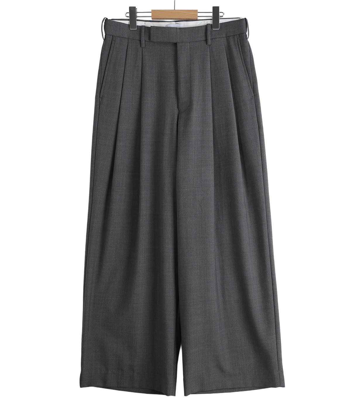 DOUBLE PLEATED BAGGY TROUSERS -RECYCLED POLYESTER WOOL GABARDINE