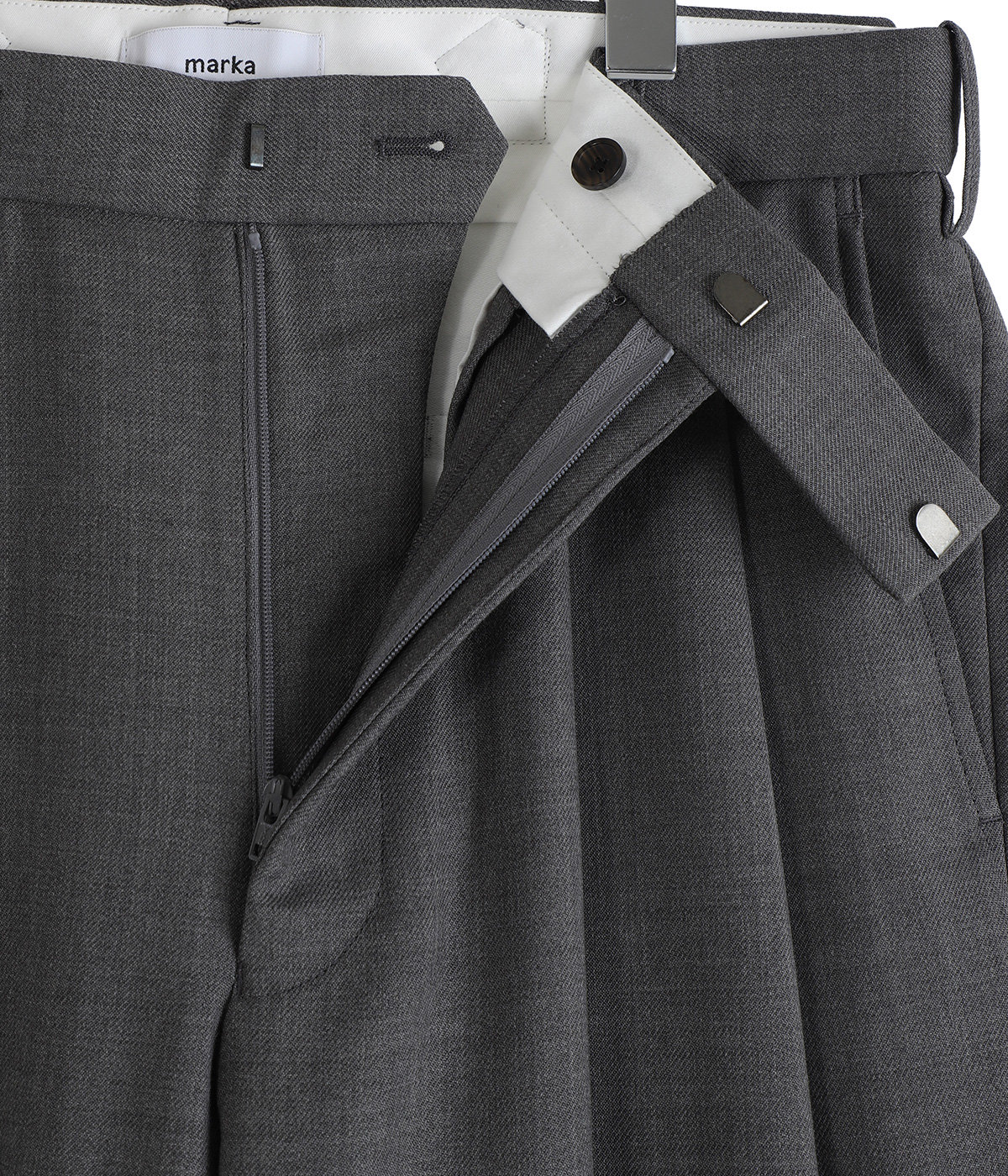DOUBLE PLEATED BAGGY TROUSERS -RECYCLED POLYESTER WOOL GABARDINE