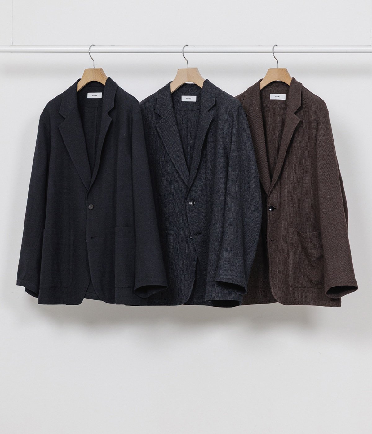 予約】STROLL AROUND JACKET -TUMBLED WOOL SERGE- | marka(マーカ