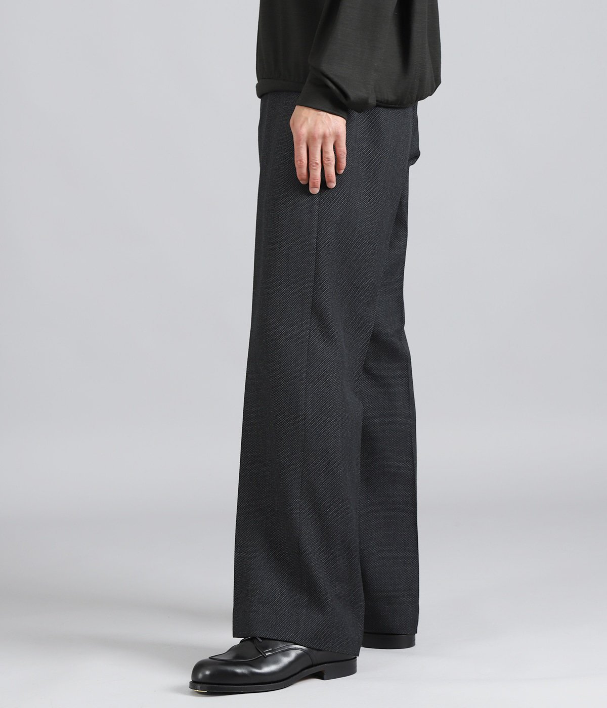 marka ウールモヘア ストレートパンツ 2 ブルー　グレージュ　スラックス REGULAR FIT STRAIGHT TROUSERS -TUMBLED WOOL SERGE- | marka(マーカ
