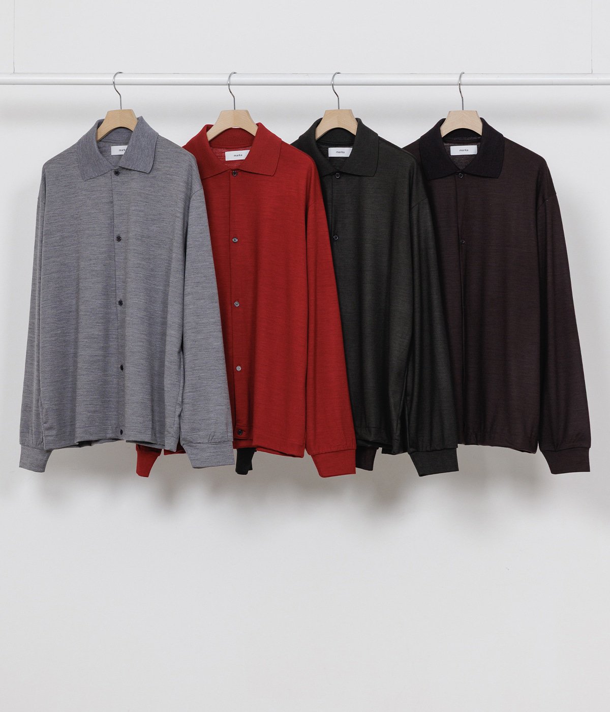 予約】SHIRT CARDIGAN -SUPER 100s WASHABLE WOOL JERSEY- | marka