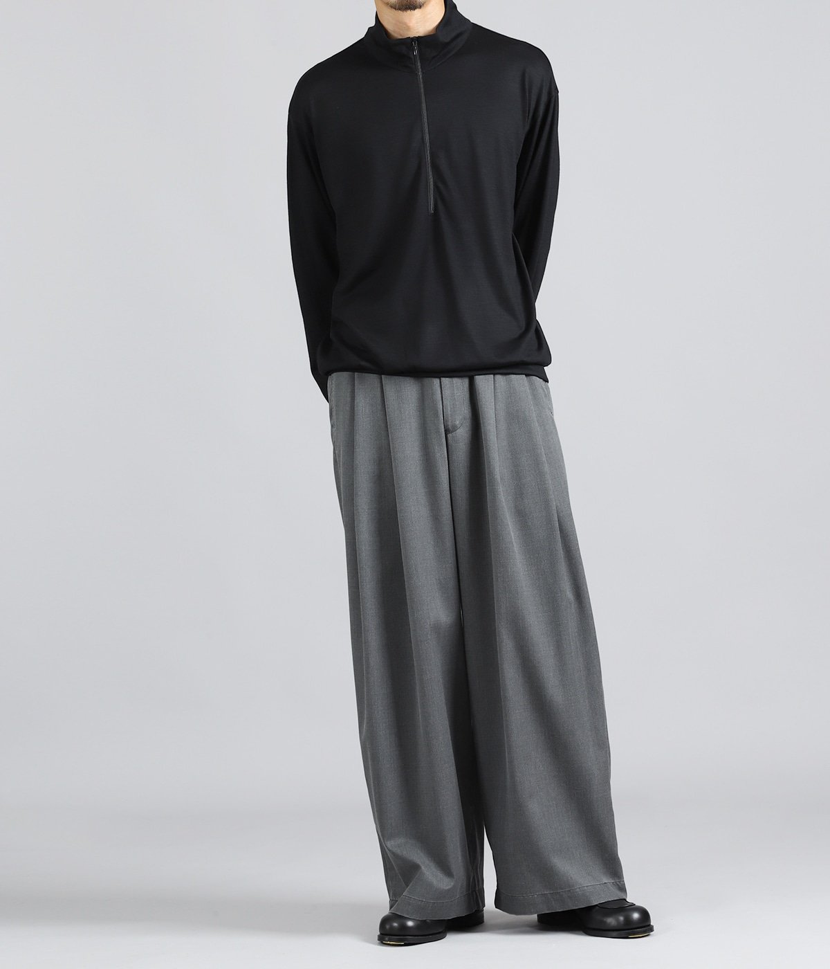 別注】HALF-ZIP STAND -SUPER 100s WASHABLE WOOL JERSEY- | marka