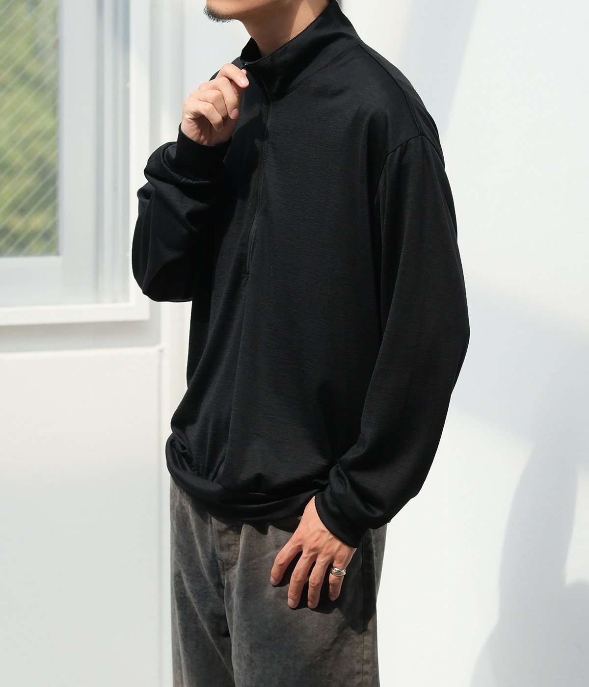別注】HALF-ZIP STAND -SUPER 100s WASHABLE WOOL JERSEY- | marka