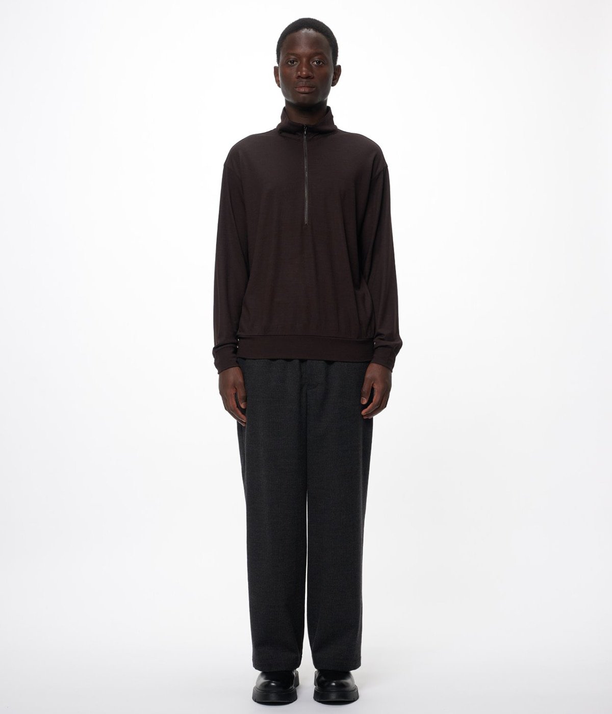 予約】HALF-ZIP STAND -SUPER 100s WASHABLE WOOL JERSEY- | marka