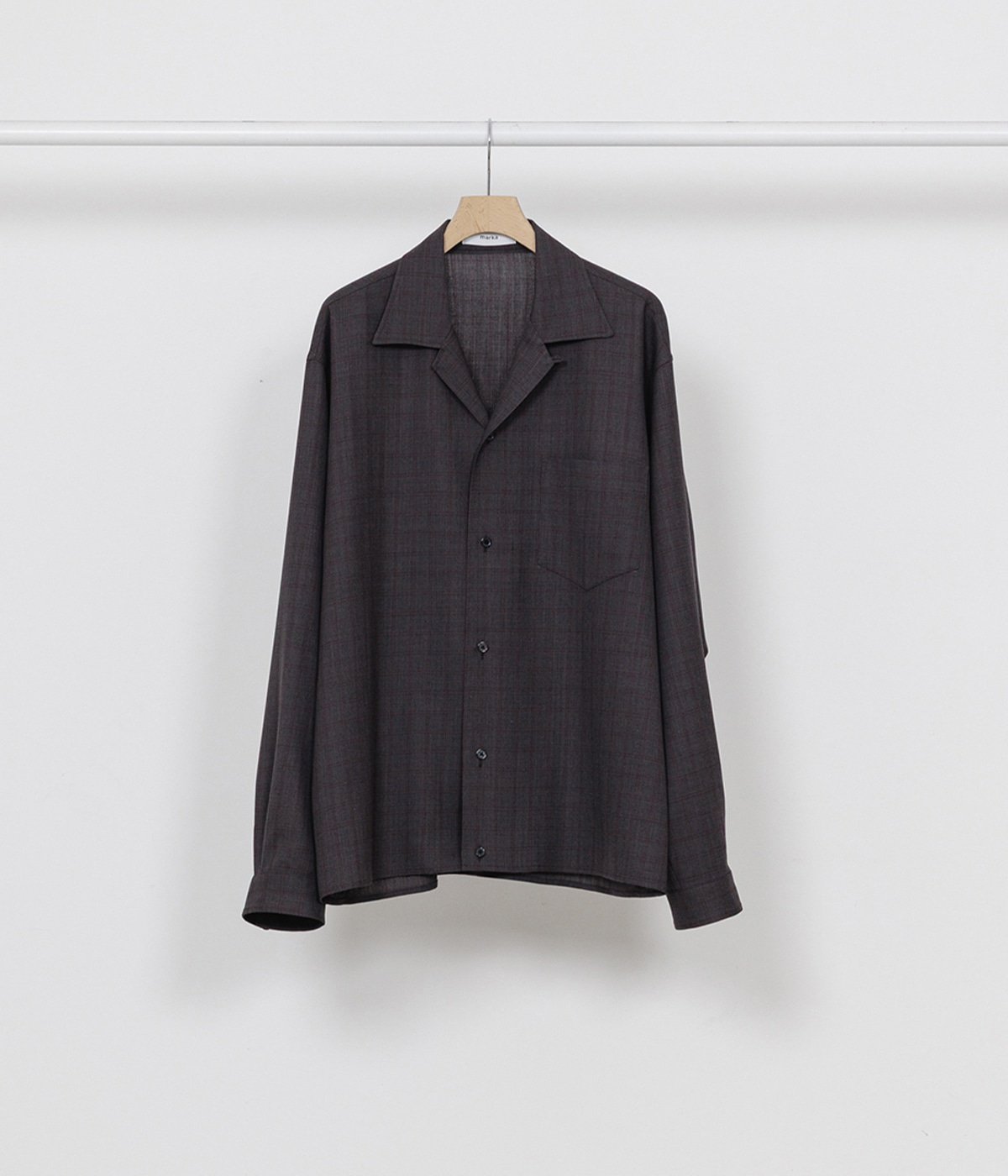 LOOPÉ WIDE LONG SHIRT ハイデンスワッシャーツイル 35 予約】OPEN COLLAR L/S SHIRT WITH HEM TAB -RWS SUPER 140s HIGH