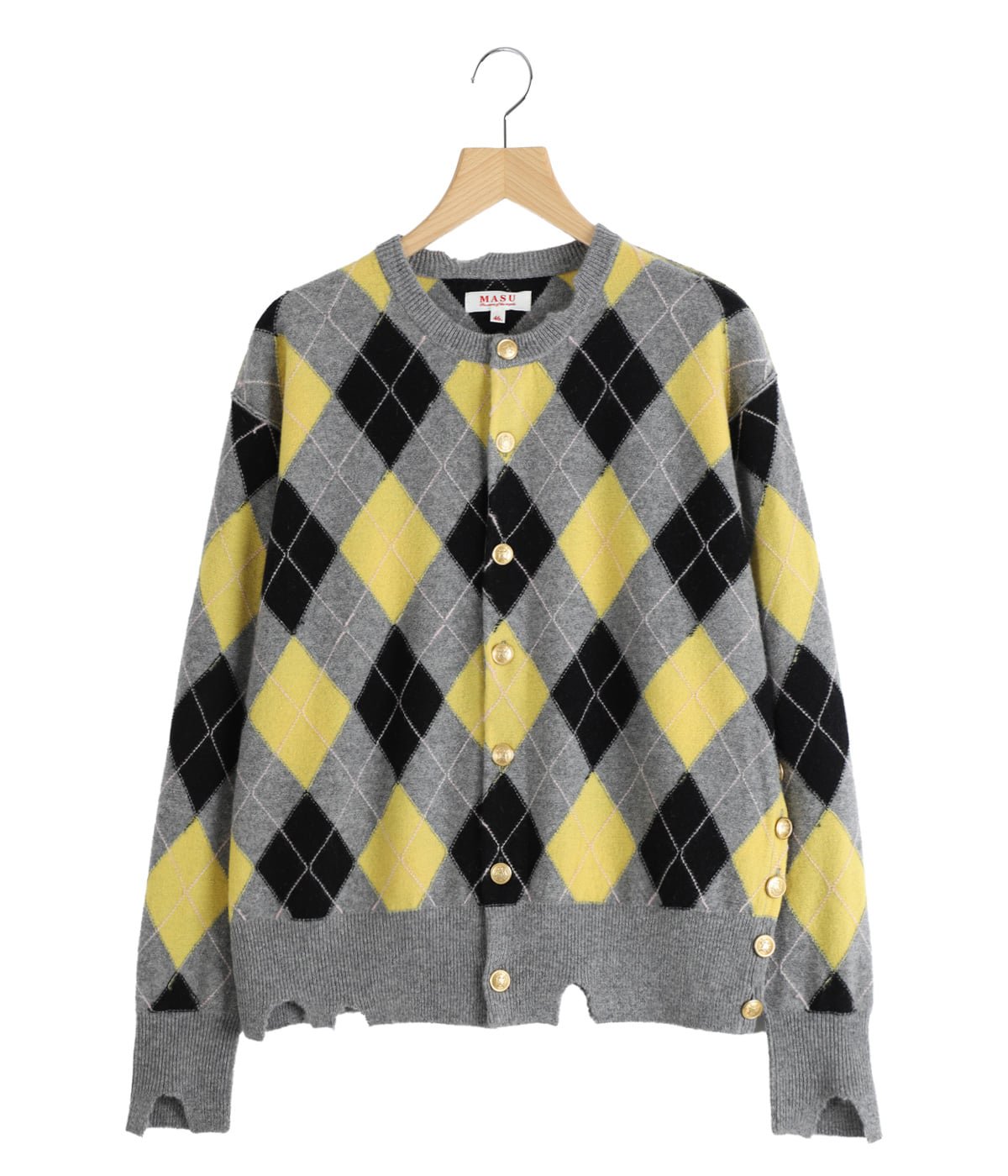 MASU 25awカーディガン　46 DIAMOND SCRAPED CARDIGAN | MASU(エムエーエスユー) / トップス