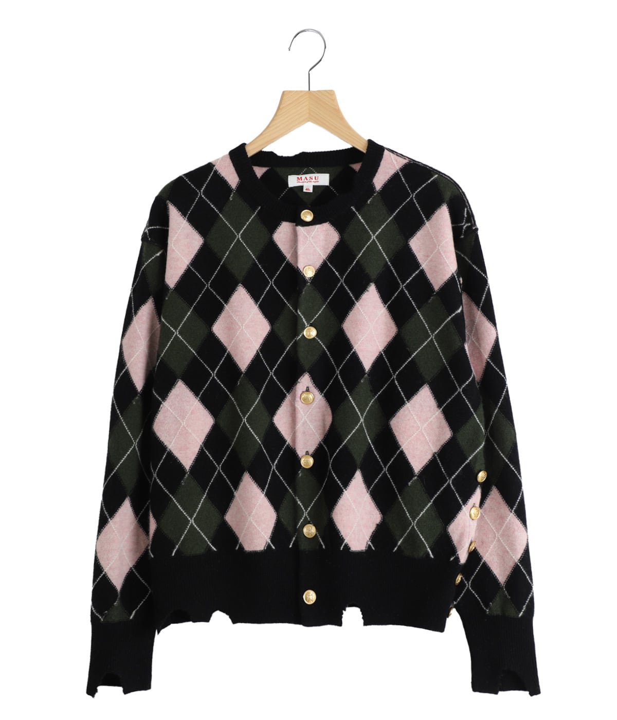MASU 25awカーディガン　46 DIAMOND SCRAPED CARDIGAN | MASU(エムエーエスユー) / トップス