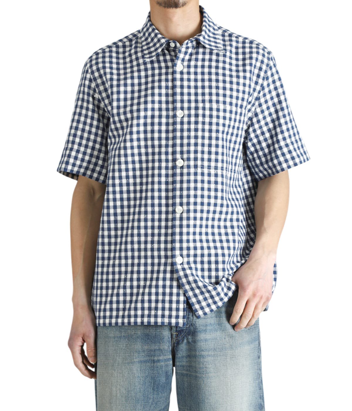 SPARKLING PLAID HALF SLEEVE SHIRT | MASU(エムエーエスユー