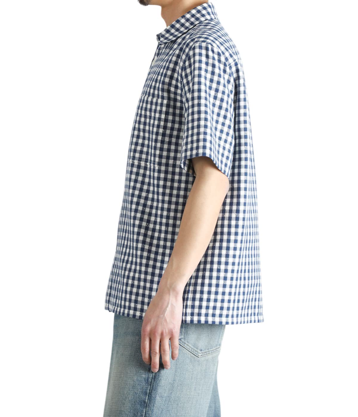 SPARKLING PLAID HALF SLEEVE SHIRT | MASU(エムエーエスユー