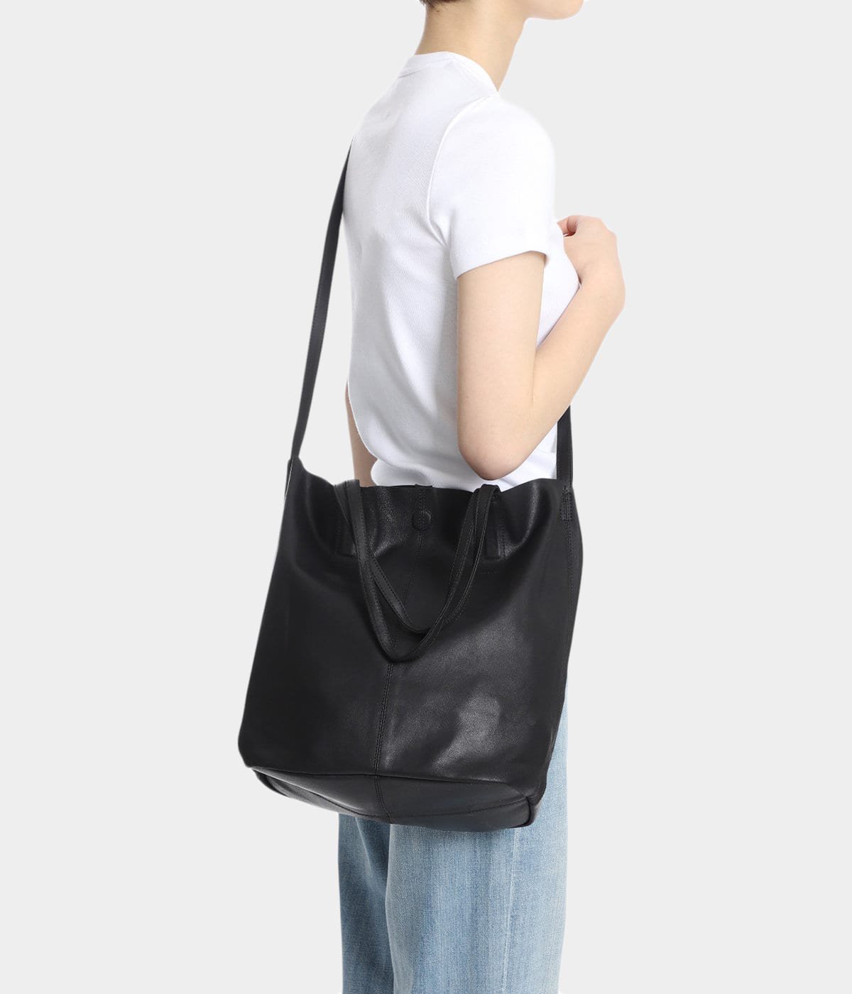 3WAY MIDIUM TOTE（LONG）- BLACK - | Morphee(モルフェ