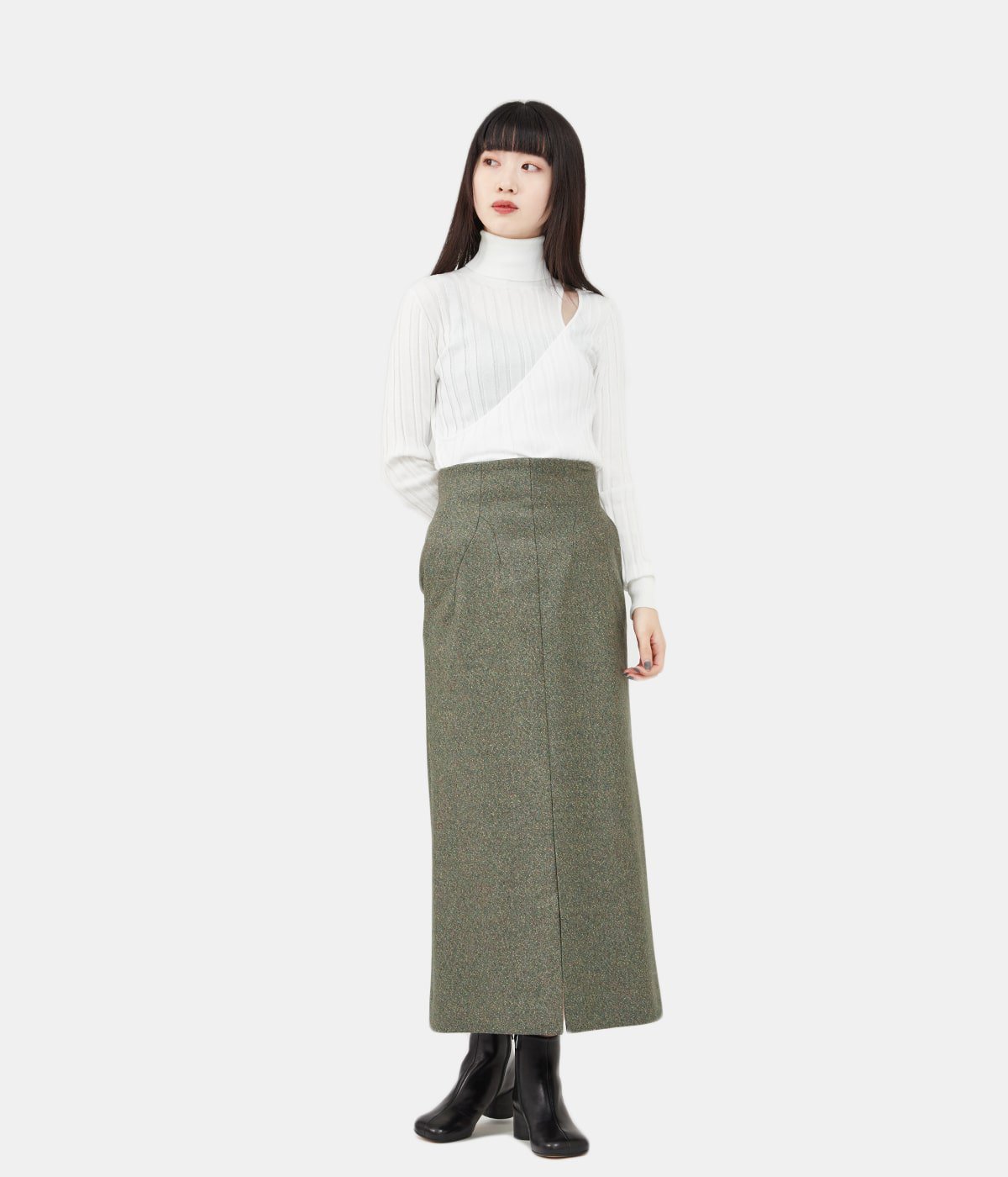 【レディース】Melange Flannel Skirt