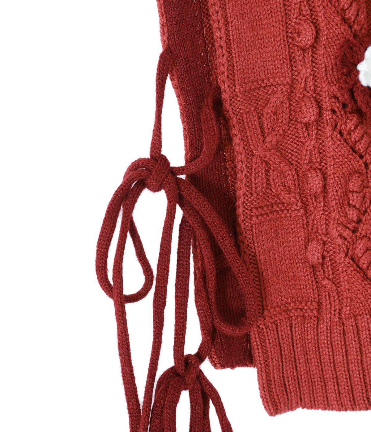レディース】Hand-Knitted Floral Motif Vest | Mame Kurogouchi(マメ