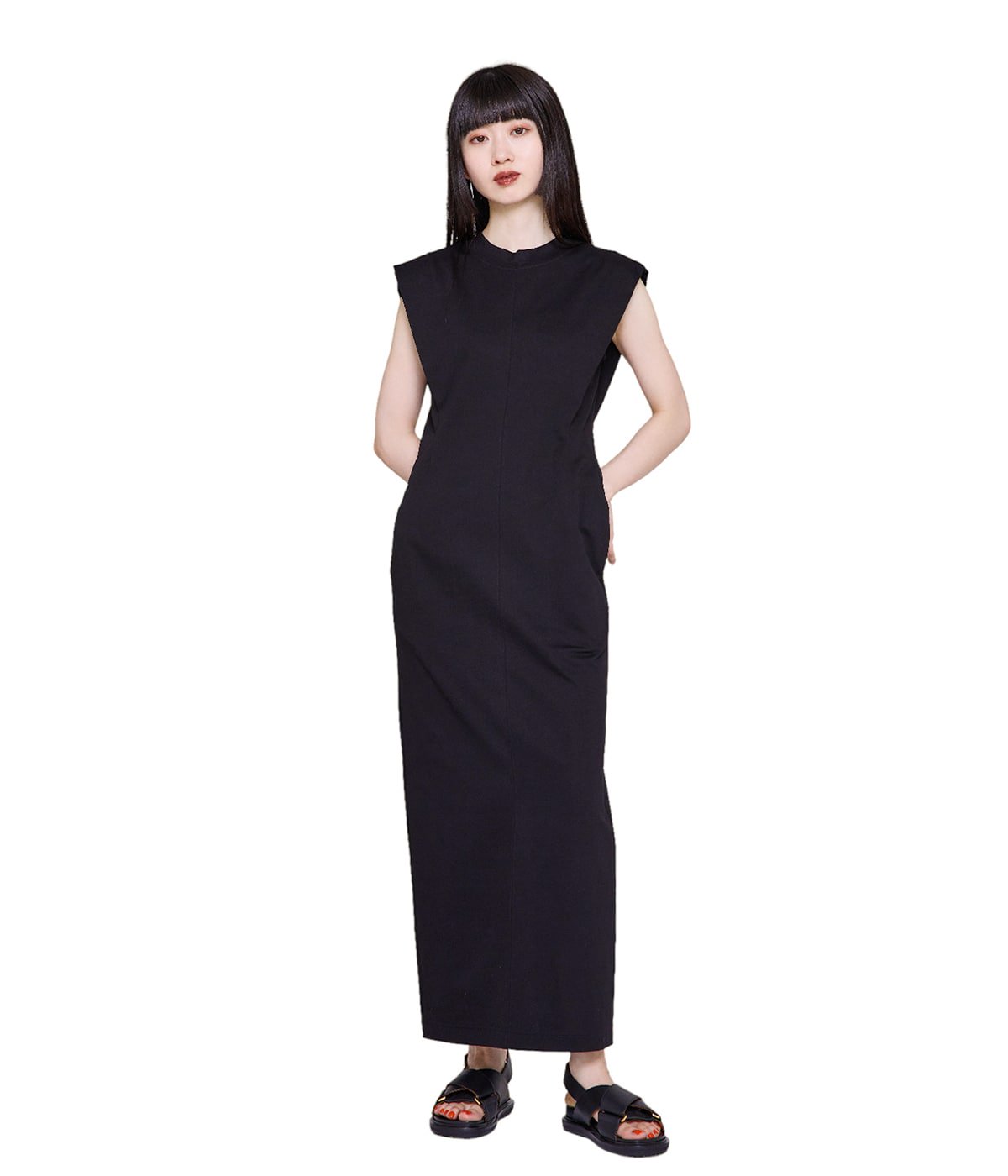 マメクロゴウチ Cotton Jersey Sleeveless DressCottonJe