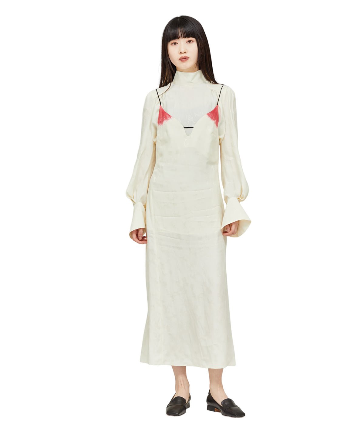 レディース】Crane Pattern Jacquard Hand-Dyed Slip Dress | Mame ...