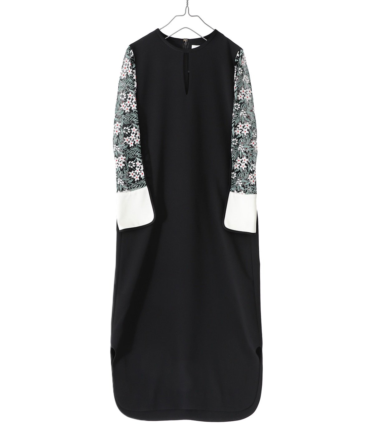 mame kurogouchi Floral Lace Sleeve Dress